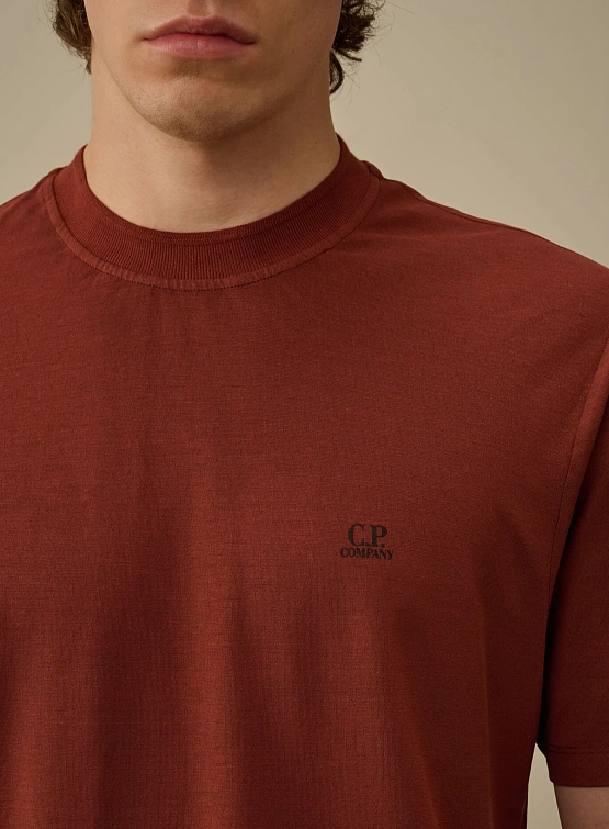 Футболка C.P. Company Crepe Jersey Logo Sable Brown
