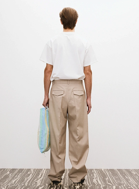 Брюки Recto Double Pleated Wide Sepia Beige