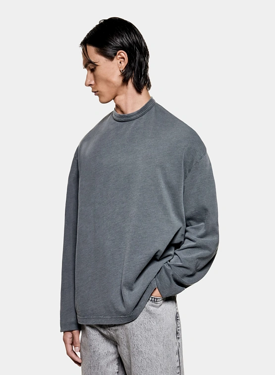 Лонгслив MKI MIYUKI ZOKU 220 Gsm Slub Pigment Black