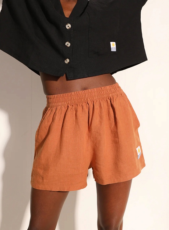 Женские шорты LF Markey Basic Linen Shorts Chestnut