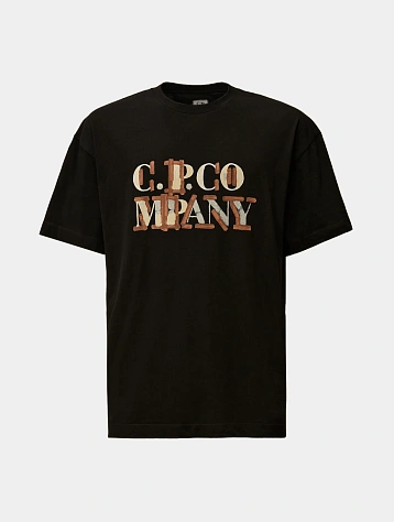 Футболка C.P. Company 30/1 Jersey Blurred Logo Black