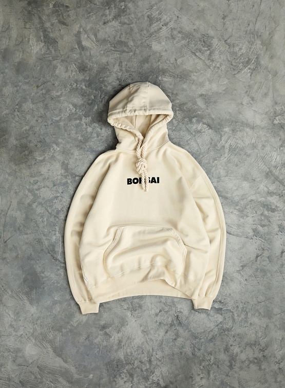 Худи BONSAI Drawstring Logo Hoodie Ivory