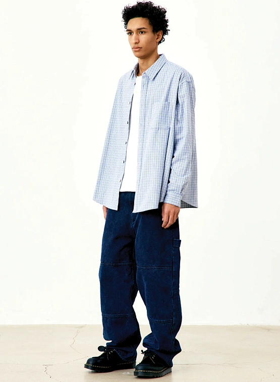 Рубашка COOR Block Checkered One Pocket Blue Check