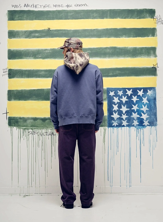 Худи PIET Distressed Camo Studded Navy