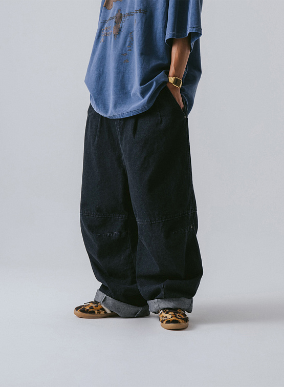 Джинсы ANGLAN Lazy Dart Denim Balloon Pants Black