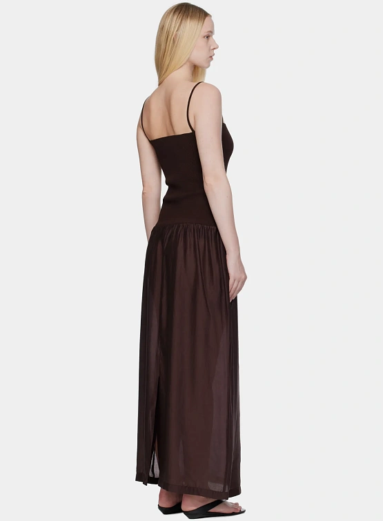 Женское платье AMOMENTO Silky Knit Maxi Burgundy