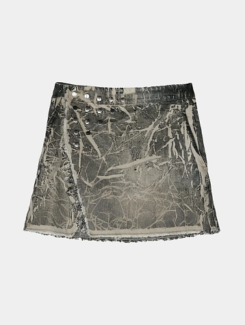 Женская юбка RICK OWENS DRKSHDW Sisysnap Washesd Foil Black