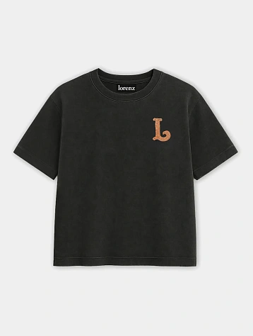 Футболка lorenz El Appliqué T-Shirt Washed Black