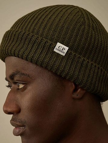 Шапка C.P. Company Extrafine Merino Fisherman Ivy Green