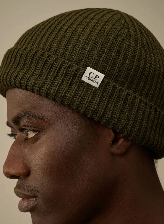 Шапка C.P. Company Extrafine Merino Fisherman Ivy Green