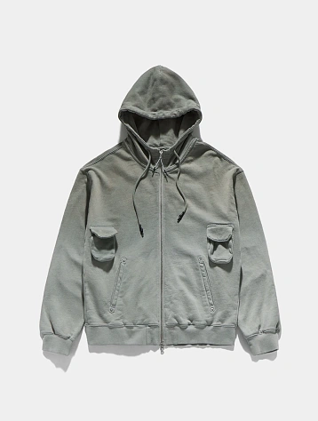 Зип-худи UNAFFECTED Dyed 4P Zip-Up Sage Green