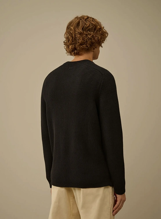 Свитер C.P. Company Full Rib Crewneck Lens Black