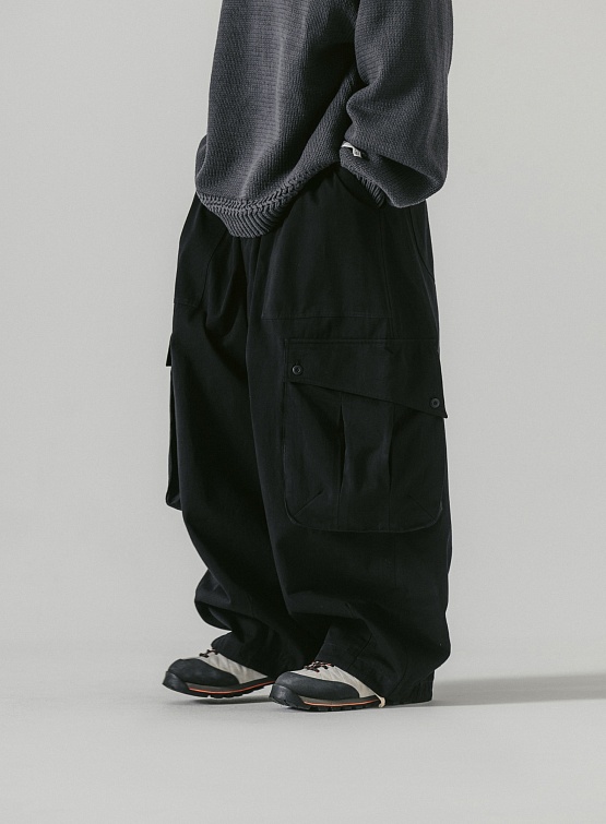 Брюки ANGLAN Curve Big Cargo Balloon Pants Black