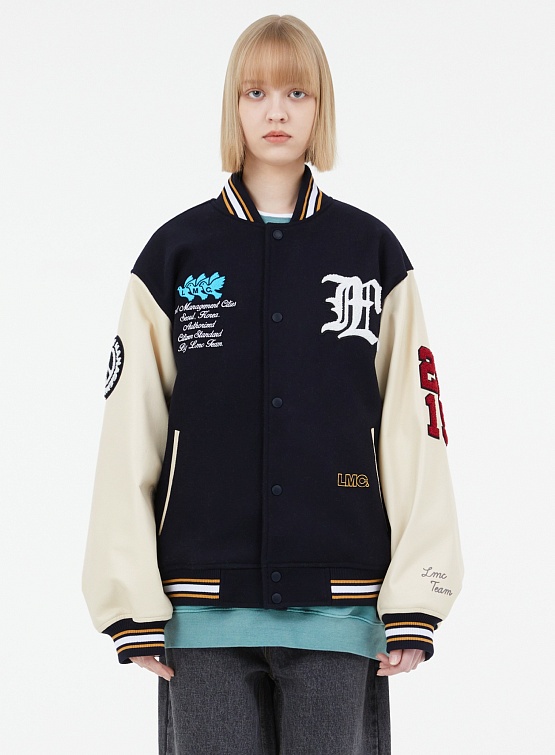 Бомбер LMC Peace Wool Varsity Jacket Navy