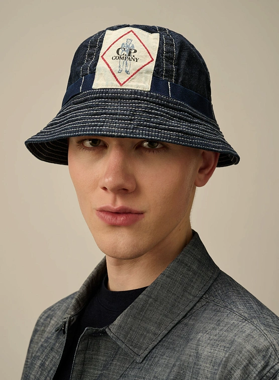 Панама C.P. Company 3/1 Bucket Hat Denim
