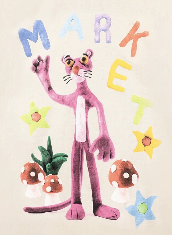 Футболка MARKET Pink Panther Nostalgia T-Shirt Ecru