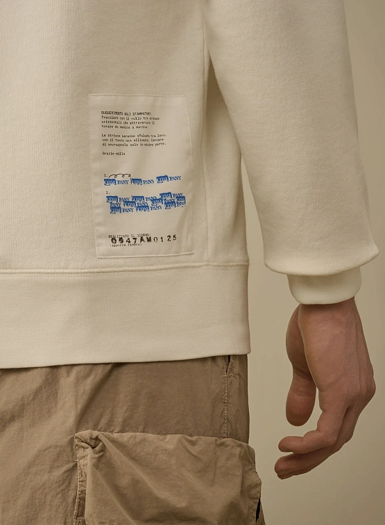Свитшот C.P. Company Cotton Fleece Crewneck Gauze White