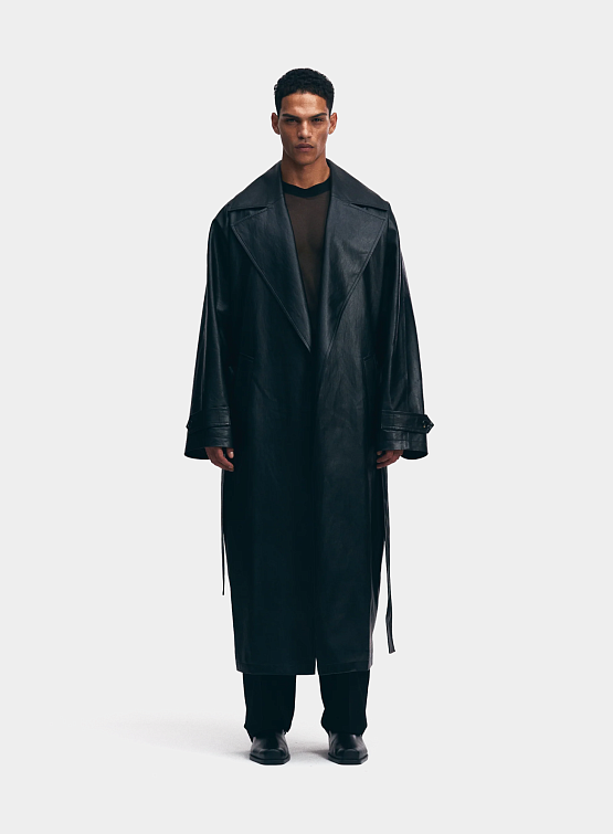 Плащ System Studios Belted Trench Coat Black