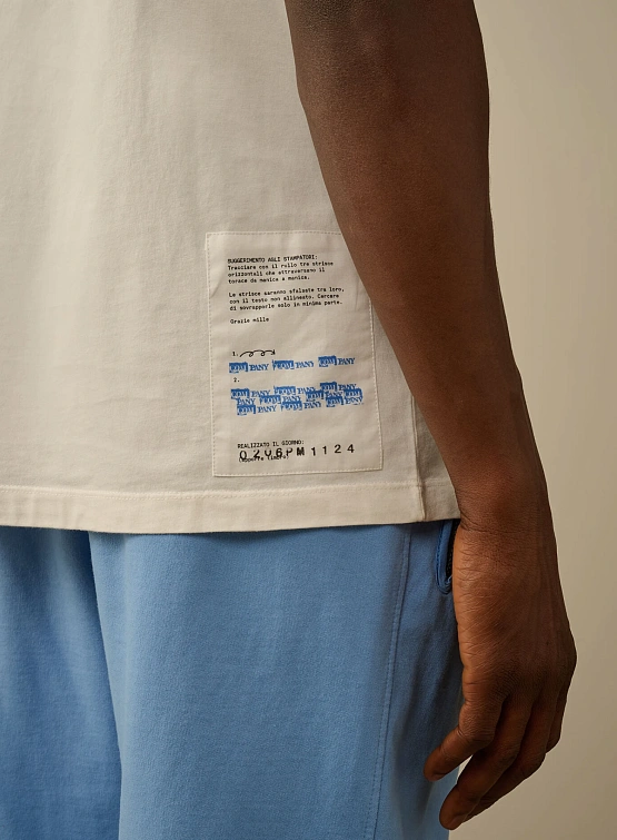 Футболка C.P. Company 24/1 Jersey Front Logo Gauze White