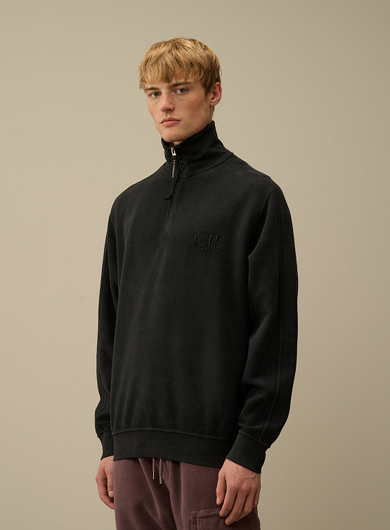 Халф-зип C.P. Company Reverse Brushed & Emerized Black