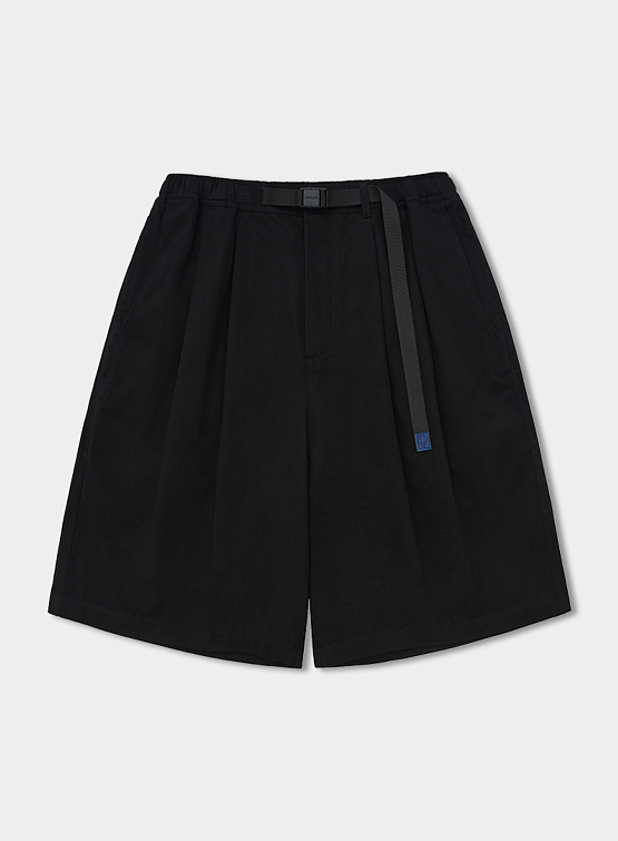 Шорты ANGLAN Twill Tuck Belt Wide Half Pants Black