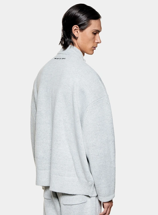 Кардиган MKI MIYUKI ZOKU Mohair Blend Knit Track Light Grey