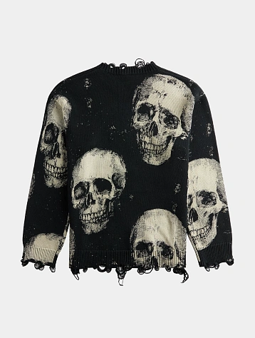 Женский свитер R13 Printed Boyfriend Skulls On Black