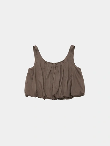 Топ AMOMENTO Sheer Volume Crop Top Brown