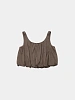 Топ AMOMENTO Sheer Volume Crop Top Brown