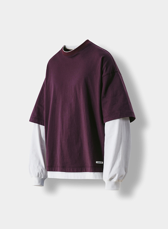 Лонгслив ANGLAN Round Layering Long Sleeve Burgundy