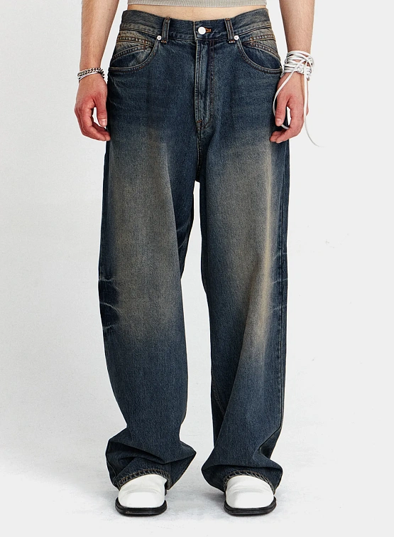 Джинсы UNAFFECTED Wide Denim Blue Beige