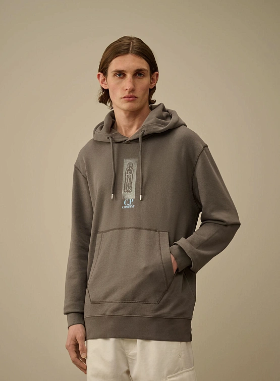 Худи C.P. Company Cotton Fleece Hooded Smoked Pearl Grey