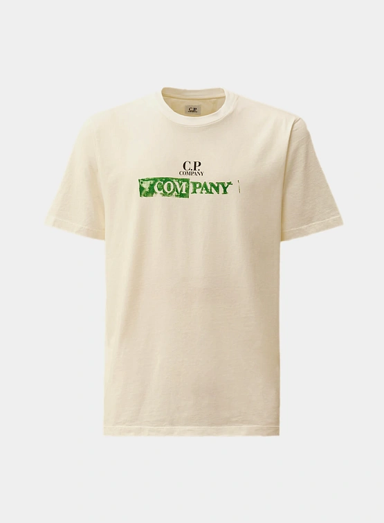 Футболка C.P. Company 24/1 Jersey Logo Gauze White