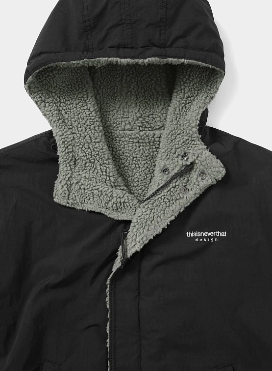 Двусторонняя Флисовая Куртка thisisneverthat Reversible Sherpa Jacket Black