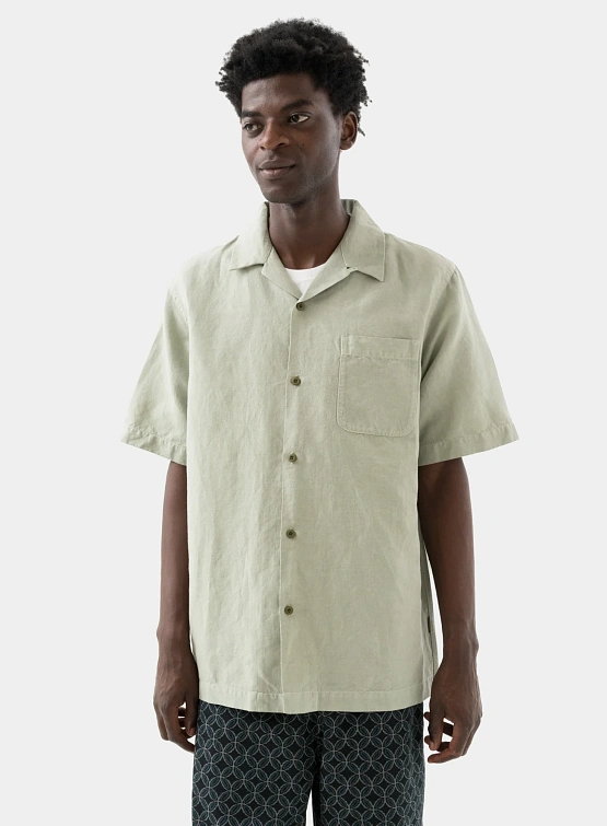 Рубашка MAHARISHI 5211 Hemp Camp Collar Shirt Sage