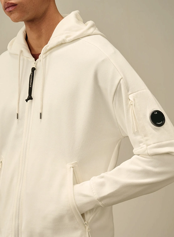 Зип-худи C.P. Company Diagonal Raised Fleece Gauze White