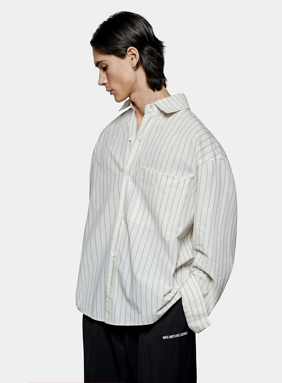 Рубашка MKI MIYUKI ZOKU Box Dress Off White Stripe