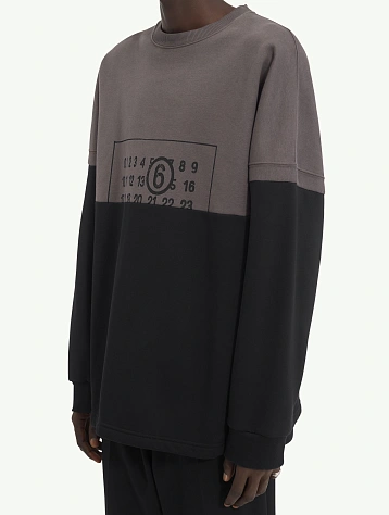 Свитшот MM6 Split Number Logo Grey/Black