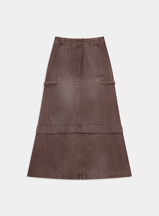 Женская юбка OPEN YY Cargo Pocket Maxi Skirt Brown