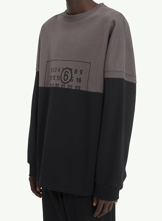 Свитшот MM6 Split Number Logo Grey/Black