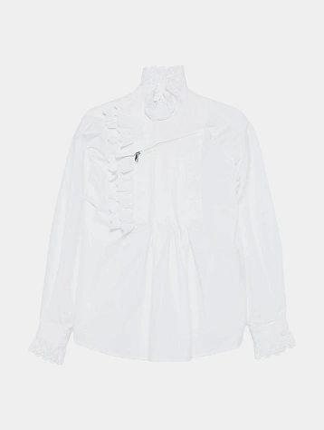 Женская блузка Coperni Ruffled Pleated White