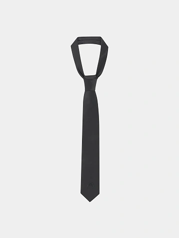Галстук Marine Serre Moon-Embroidered Silk Tie Black