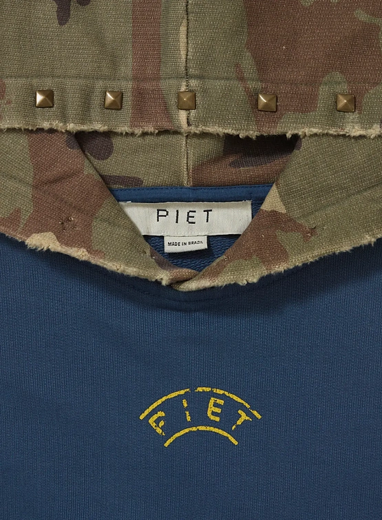 Худи PIET Distressed Camo Studded Navy