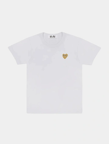 Футболка Comme des Garçons PLAY Gold Heart White