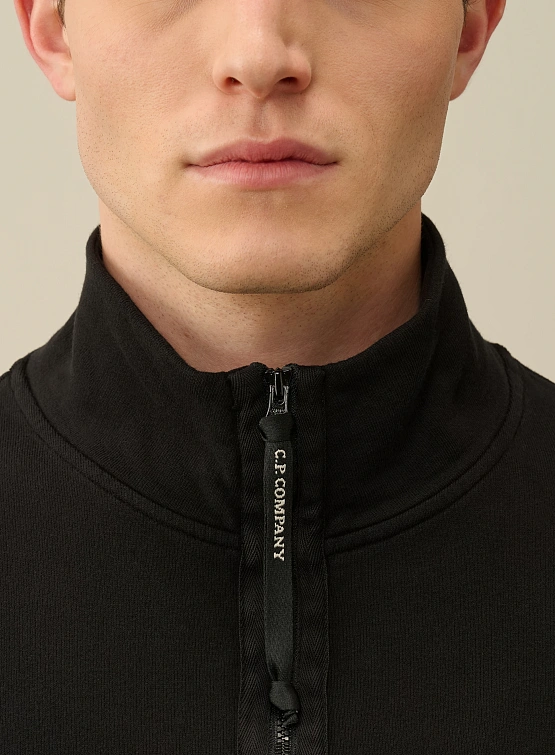 Black zip fleece sale