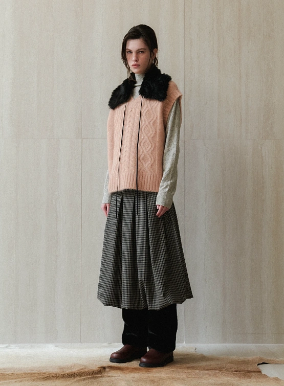 Женская юбка EPINGLER Bunnle Pleats Check Black