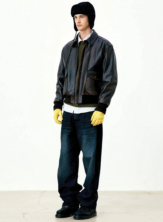 Куртка COOR Vintage A-2 Leather Jacket Dark Brown