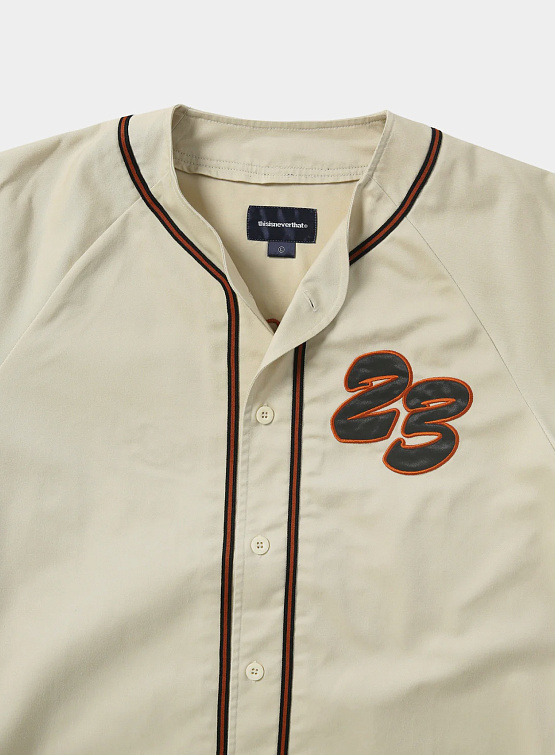 Рубашка thisisneverthat Script Baseball Jersey Cream