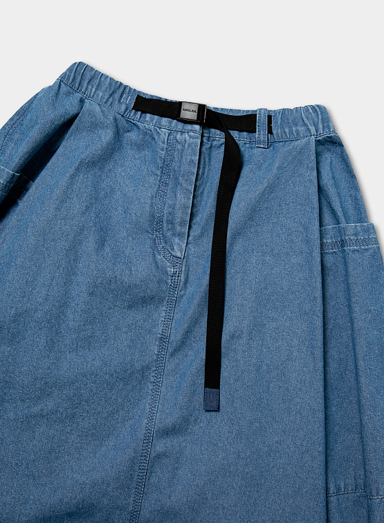 Юбка ANGLAN Belt Bloom Denim Skirt Blue Denim