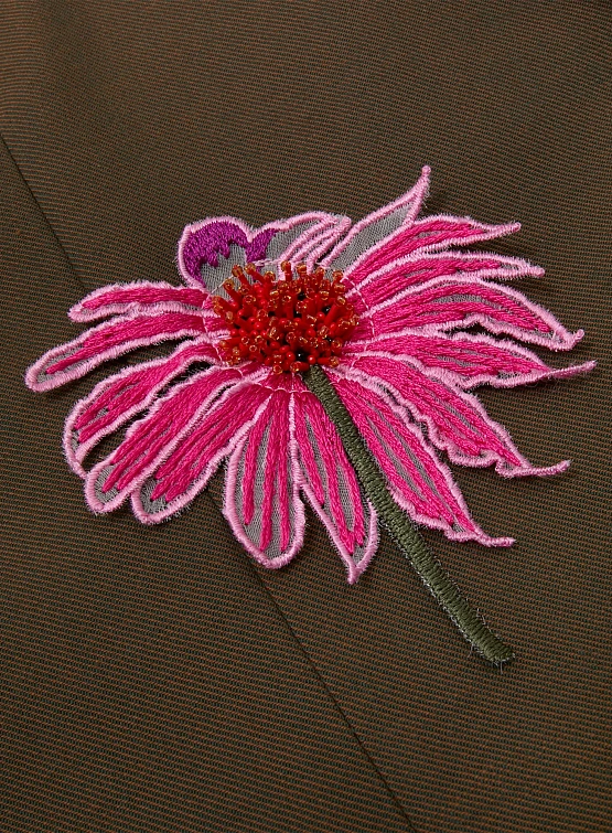 Женский блейзер Song for the Mute "Flower" Square Brown